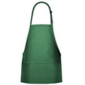 F10 Signature Irish Green Bib Apron w/ 3 Pockets & Slider Adjustment